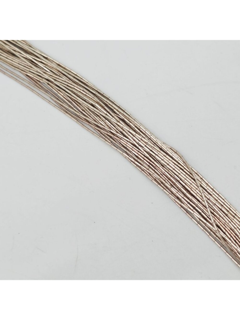 30” Old Carlisle Native American Liquid Sterling Silver 30 Strand Necklace Cones - Picture 10 of 13